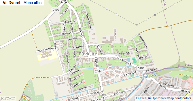 Ve Dvorci - mapa ulice