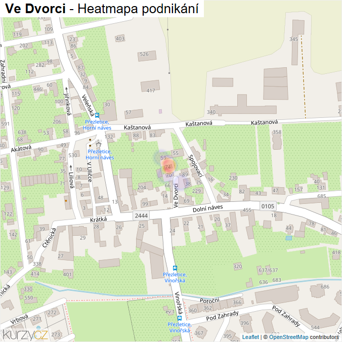 Mapa Ve Dvorci - Firmy v ulici.