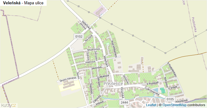 Veleňská - mapa ulice
