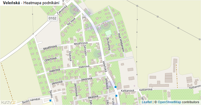 Veleňská - mapa podnikání