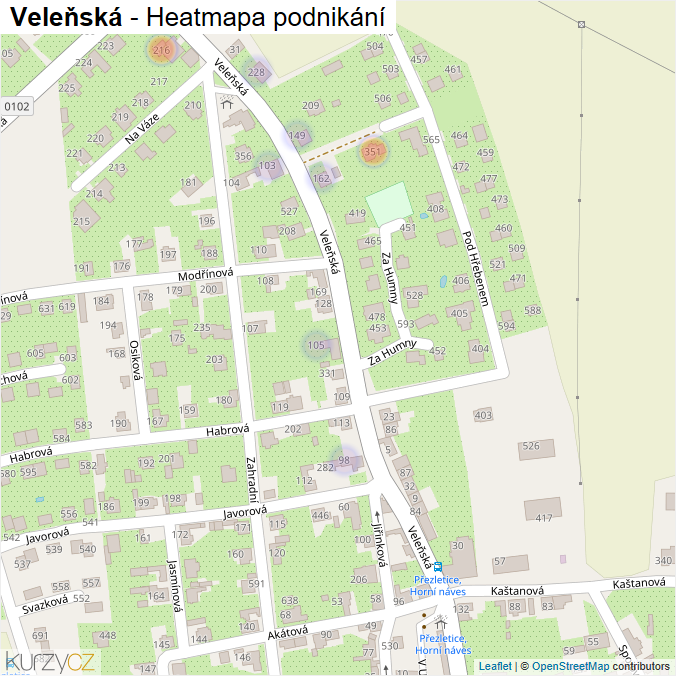 Mapa Veleňská - Firmy v ulici.