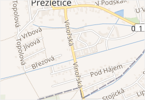 Vinořská v obci Přezletice - mapa ulice
