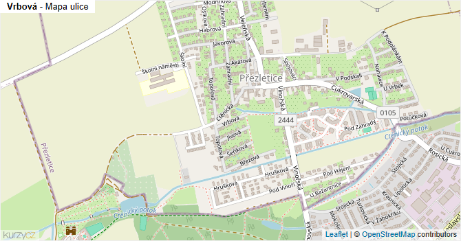 Vrbová - mapa ulice