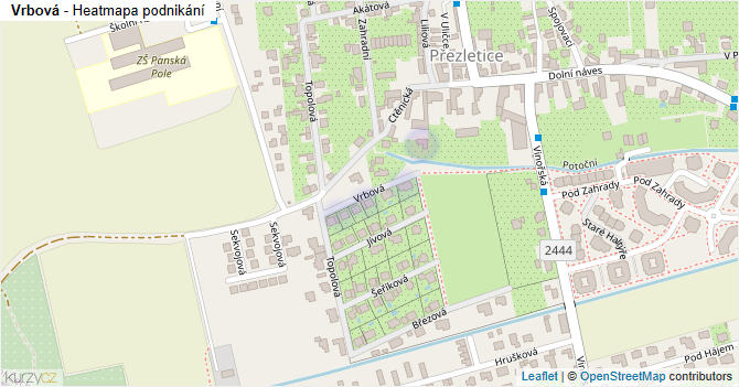 Vrbová - mapa podnikání