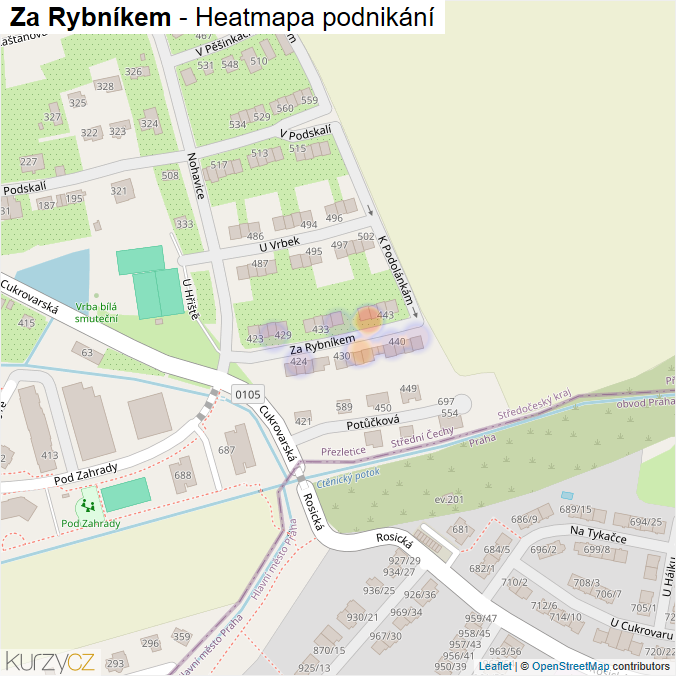 Mapa Za Rybníkem - Firmy v ulici.