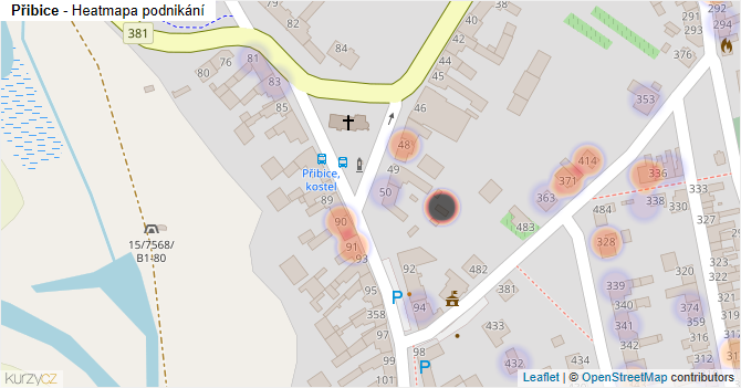 Přibice - mapa podnikání