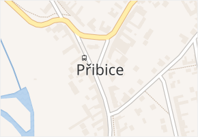 Přibice v obci Přibice - mapa části obce