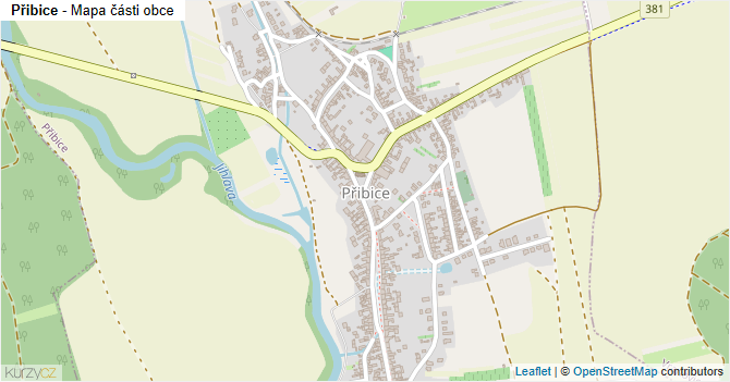 Přibice - mapa části obce