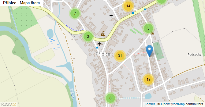Přibice - mapa firem