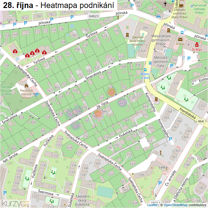 Mapa 28. října - Firmy v ulici.