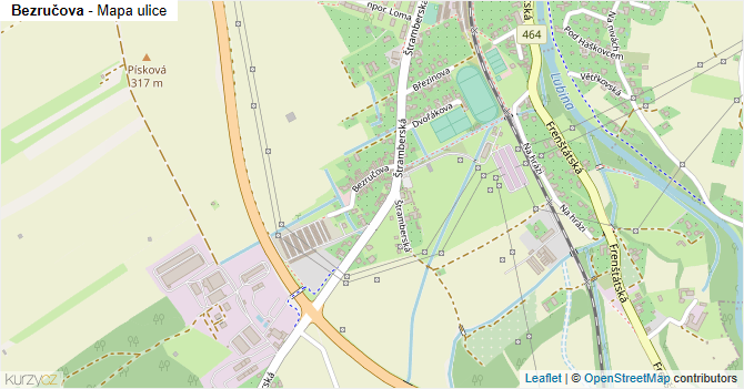 Bezručova - mapa ulice