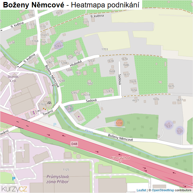 Mapa Boženy Němcové - Firmy v ulici.