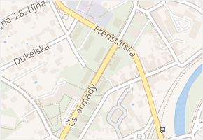 Čs. armády v obci Příbor - mapa ulice