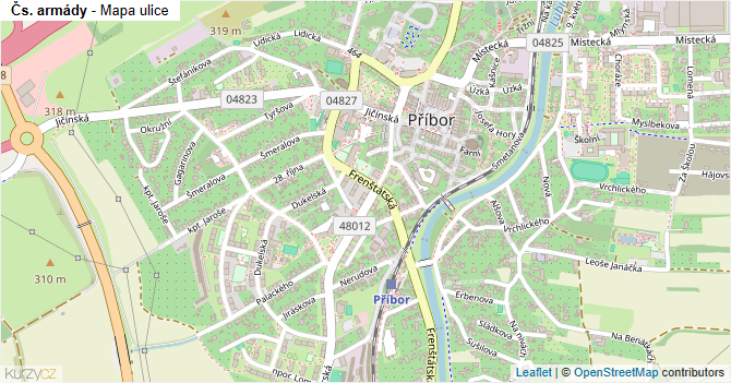 Čs. armády - mapa ulice