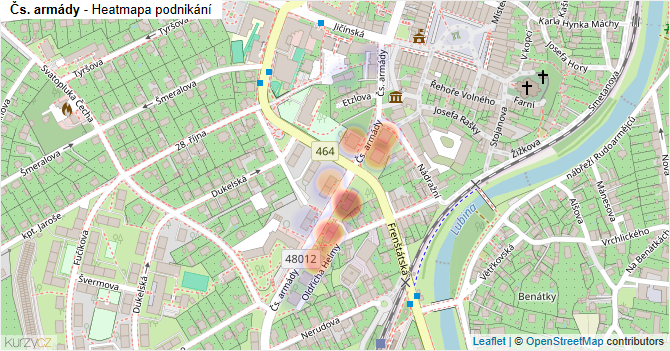 Čs. armády - mapa podnikání