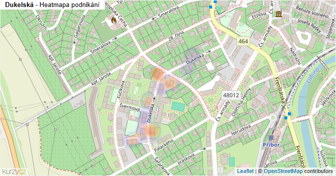 Dukelská - mapa podnikání