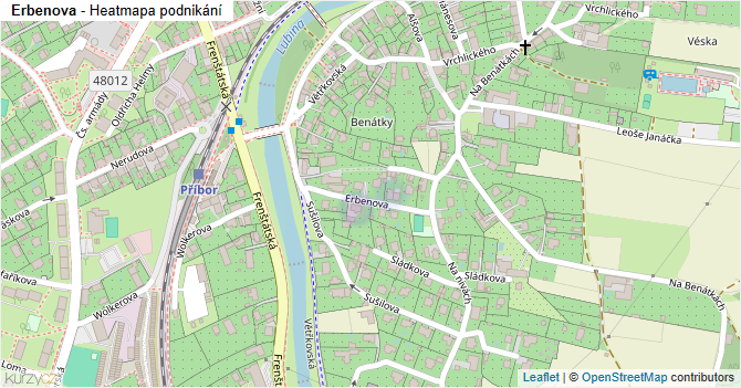 Erbenova - mapa podnikání