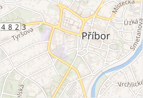Etzlova v obci Příbor - mapa ulice