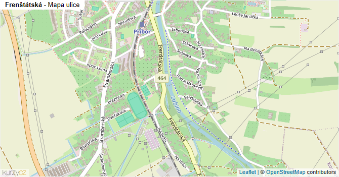 Frenštátská - mapa ulice