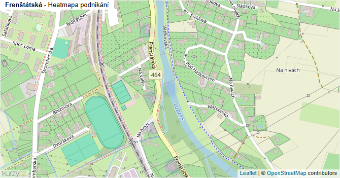 Frenštátská - mapa podnikání
