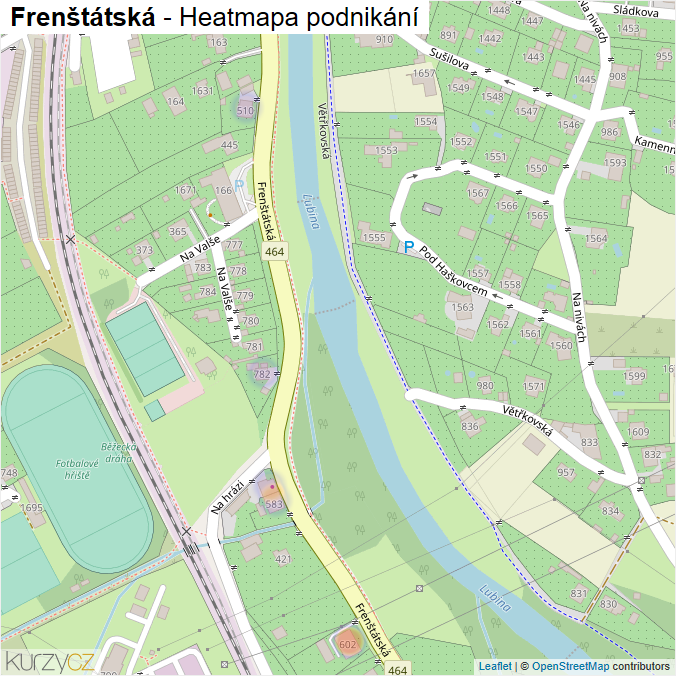 Mapa Frenštátská - Firmy v ulici.