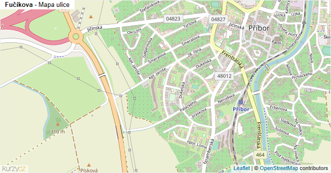 Fučíkova - mapa ulice