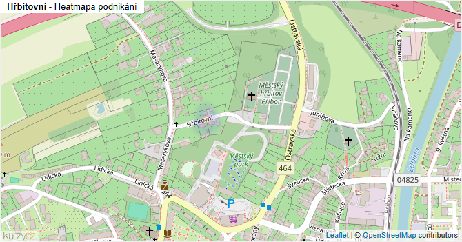 Hřbitovní - mapa podnikání