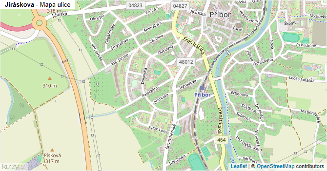 Jiráskova - mapa ulice