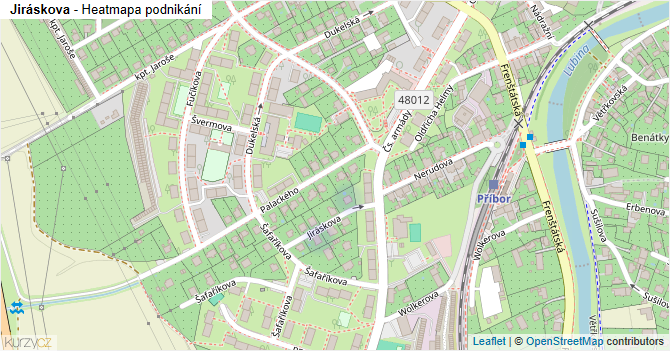 Jiráskova - mapa podnikání