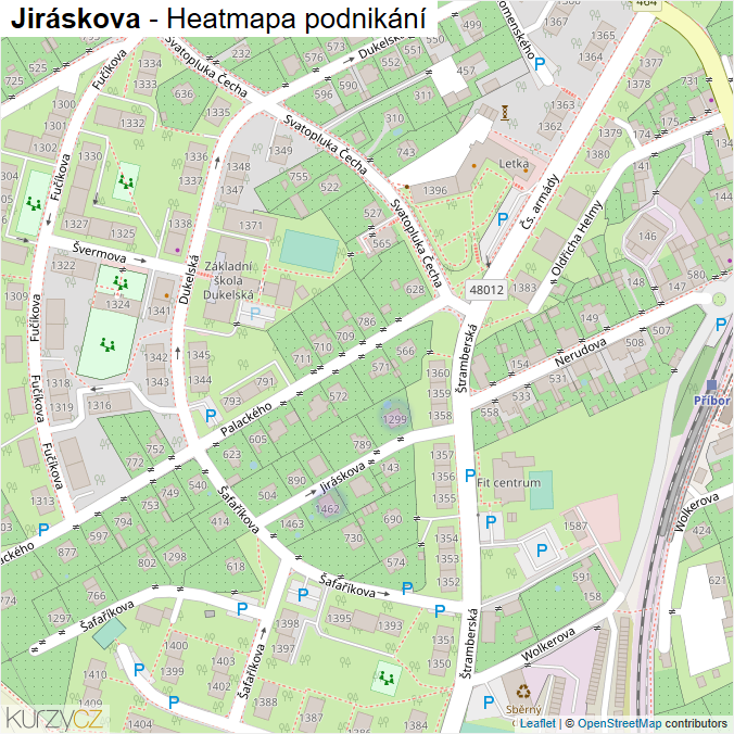 Mapa Jiráskova - Firmy v ulici.
