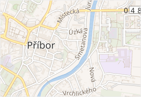 Josefa Hory v obci Příbor - mapa ulice