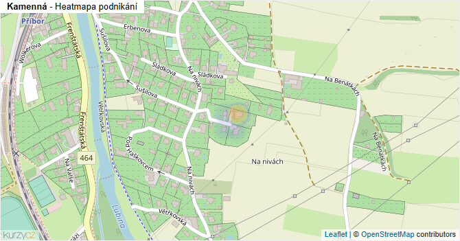 Kamenná - mapa podnikání