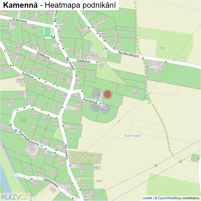 Mapa Kamenná - Firmy v ulici.