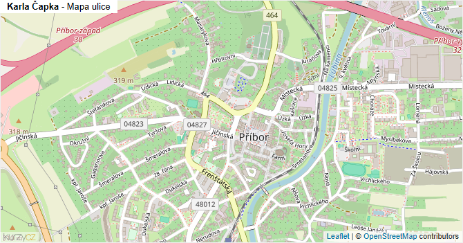 Karla Čapka - mapa ulice