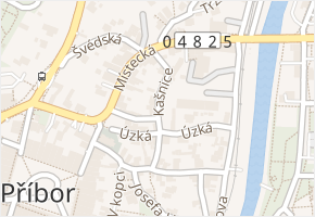 Kašnice v obci Příbor - mapa ulice