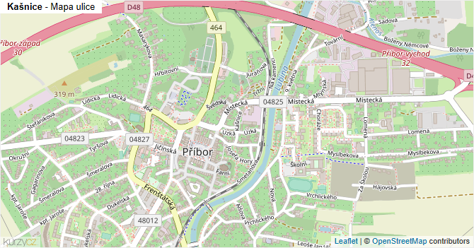 Kašnice - mapa ulice