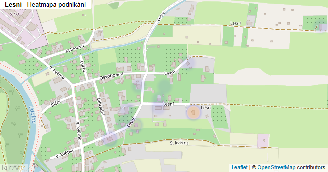 Lesní - mapa podnikání