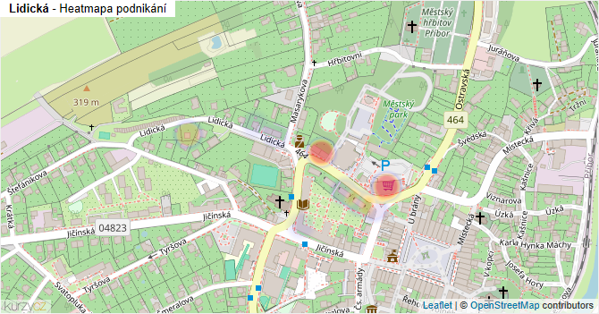 Lidická - mapa podnikání