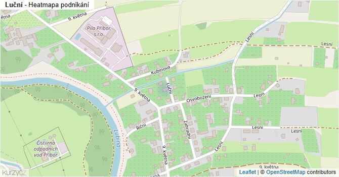 Luční - mapa podnikání