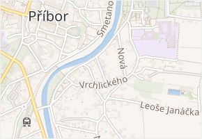 Mánesova v obci Příbor - mapa ulice