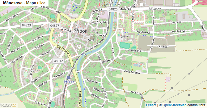 Mánesova - mapa ulice