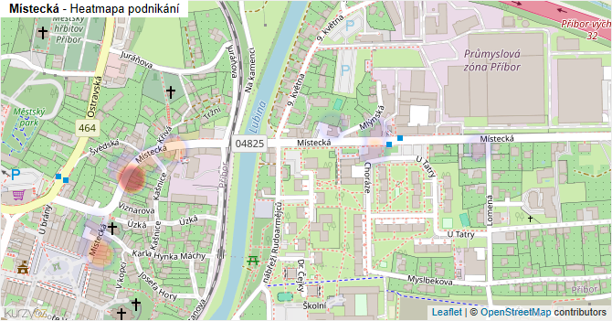 Místecká - mapa podnikání