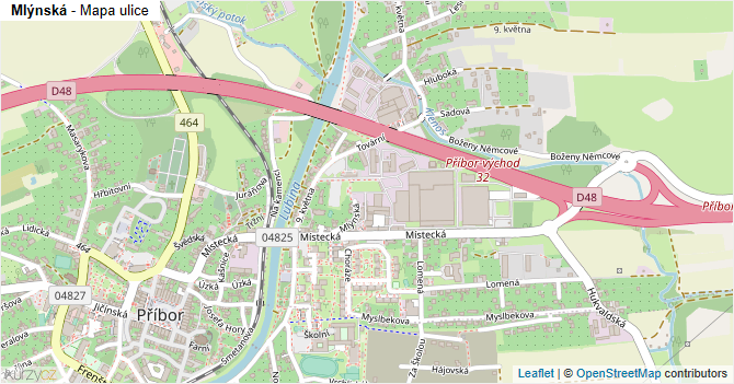 Mlýnská - mapa ulice