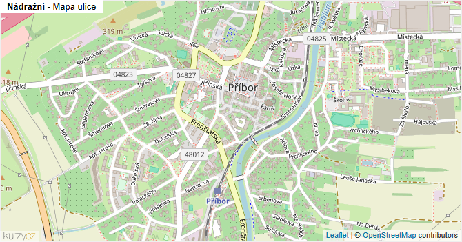 Nádražní - mapa ulice