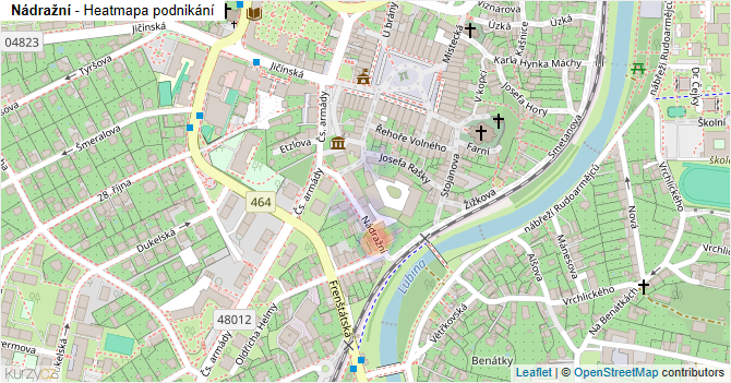 Nádražní - mapa podnikání