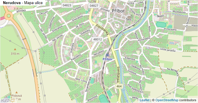 Nerudova - mapa ulice