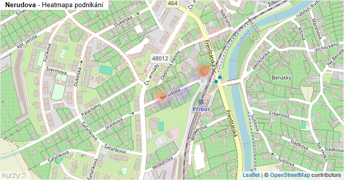 Nerudova - mapa podnikání