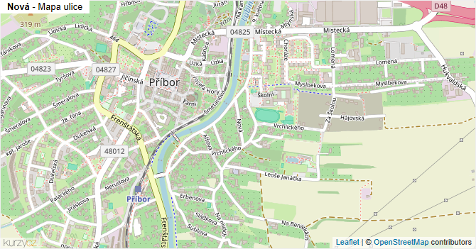 Nová - mapa ulice