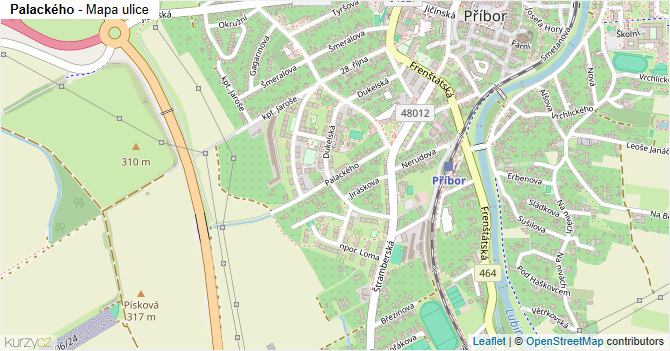 Palackého - mapa ulice
