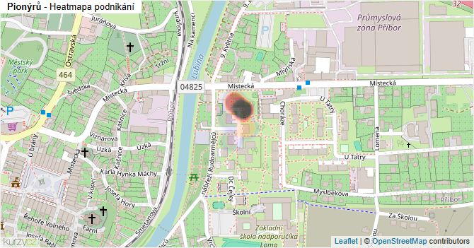 Pionýrů - mapa podnikání
